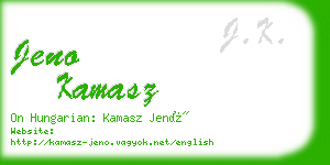 jeno kamasz business card